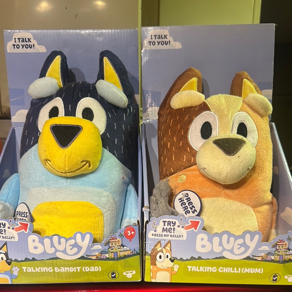 Blue and Brown Stuffed Animal Set